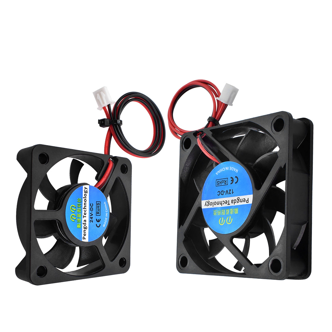 IdeaFormer 2Pcs 6015 12V&24V Cooling Turbo Fan Brushless 3D Printer Parts 2Pin For Extruder DC Cooler Blower Plastic Fans
