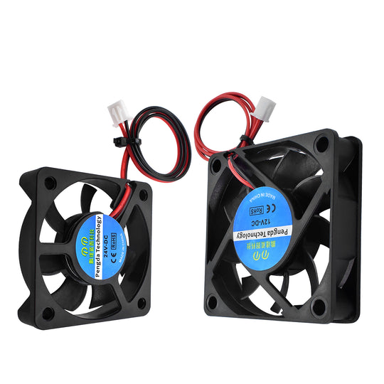 IdeaFormer 2Pcs 6015 12V&24V Cooling Turbo Fan Brushless 3D Printer Parts 2Pin For Extruder DC Cooler Blower Plastic Fans