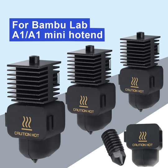 Ideaformer Hotend for A1 Mini/A1 Print Head Upgrade High-Temperature 0.4MM Hardened Steel Nozzle Hot End Kit Extruder Replacement with 1PCS Silicone Cover Sock for Bambu Lab 3D Printer Accessories