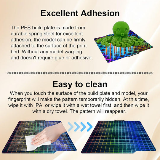 IdeaFormer Smooth Rainbow Mesh+Plaid PES  Spring Steel Build Plate, 257×257mm for Bambu Lab X1 X1C X1E P1P P1S A1