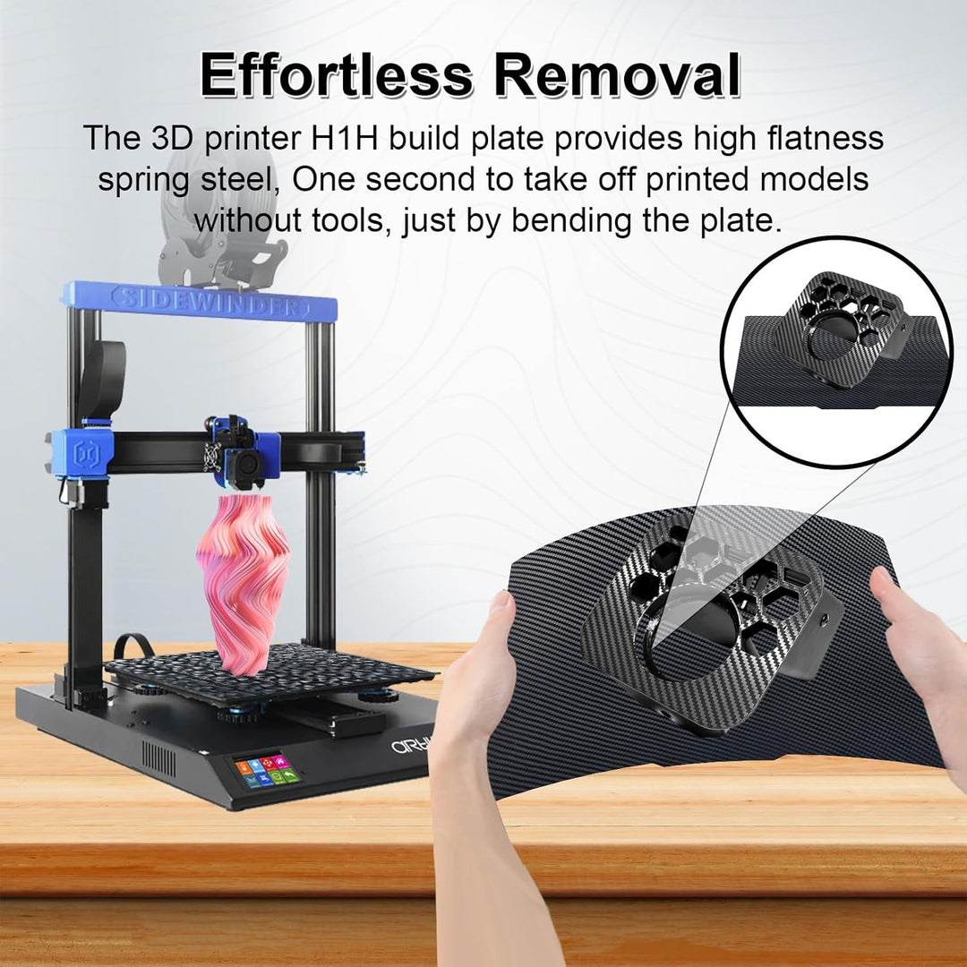 IdeaFormer Diamond PEO+Carbon Fiber PET Spring Steel Build Plate, 310×310mm for Artillery Sidewinder X1/X2 for Creality CR-10/CR-10S/Anet A8 Plus for QiDi Plus 4