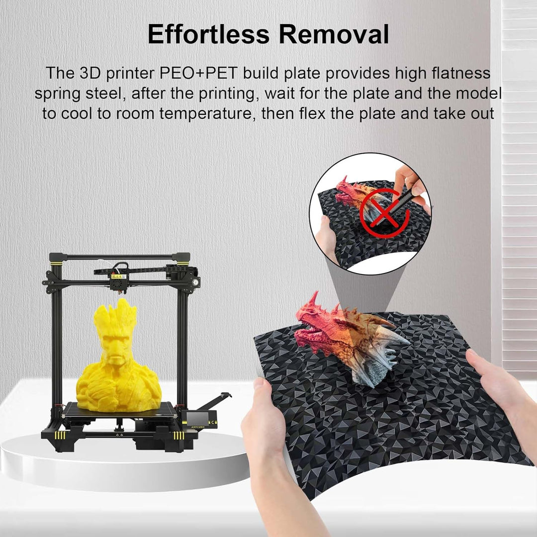 IdeaFormer Diamond PEO+Carbon Fiber PET Spring Steel Build Plate, 410×410mm for Anycubic Chiron for Voron 400/CR-10 S4/CR-6 Max/RepRap X400/T-REX/2+/T-Rex 3.0/Raptor 2