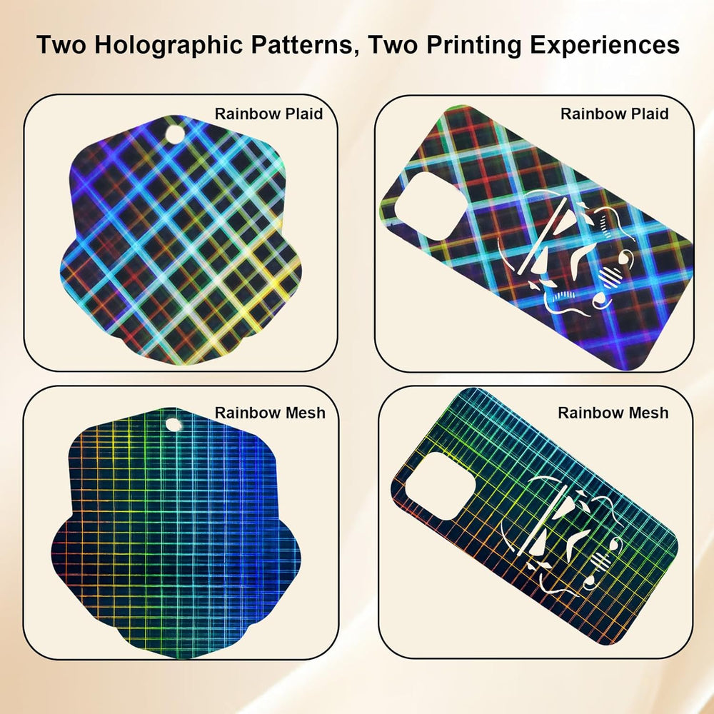 IdeaFormer Smooth Rainbow Mesh+Plaid PES  Spring Steel Build Plate, 257×257mm for Bambu Lab X1 X1C X1E P1P P1S A1