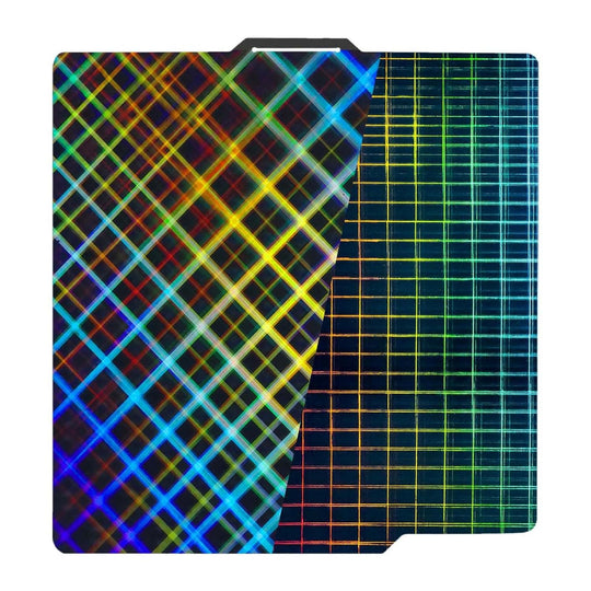 IdeaFormer Smooth Rainbow Mesh+Plaid PES  Spring Steel Build Plate, 257×257mm for Bambu Lab X1 X1C X1E P1P P1S A1
