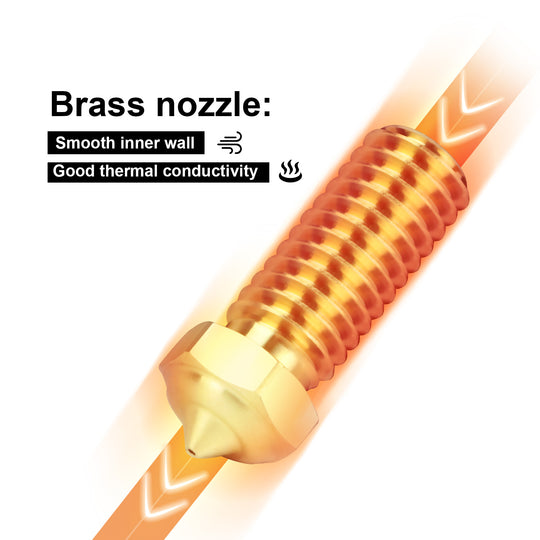 QIDI CHT Hardened Steel/Brass/Stainless Steel High Flow Nozzles for X-PLUS3, 3D Printer Parts High Speed 0.4mm Brass Nozzles Kit for R QIDI X-SMART3/X-PLUS3/X-MAX3