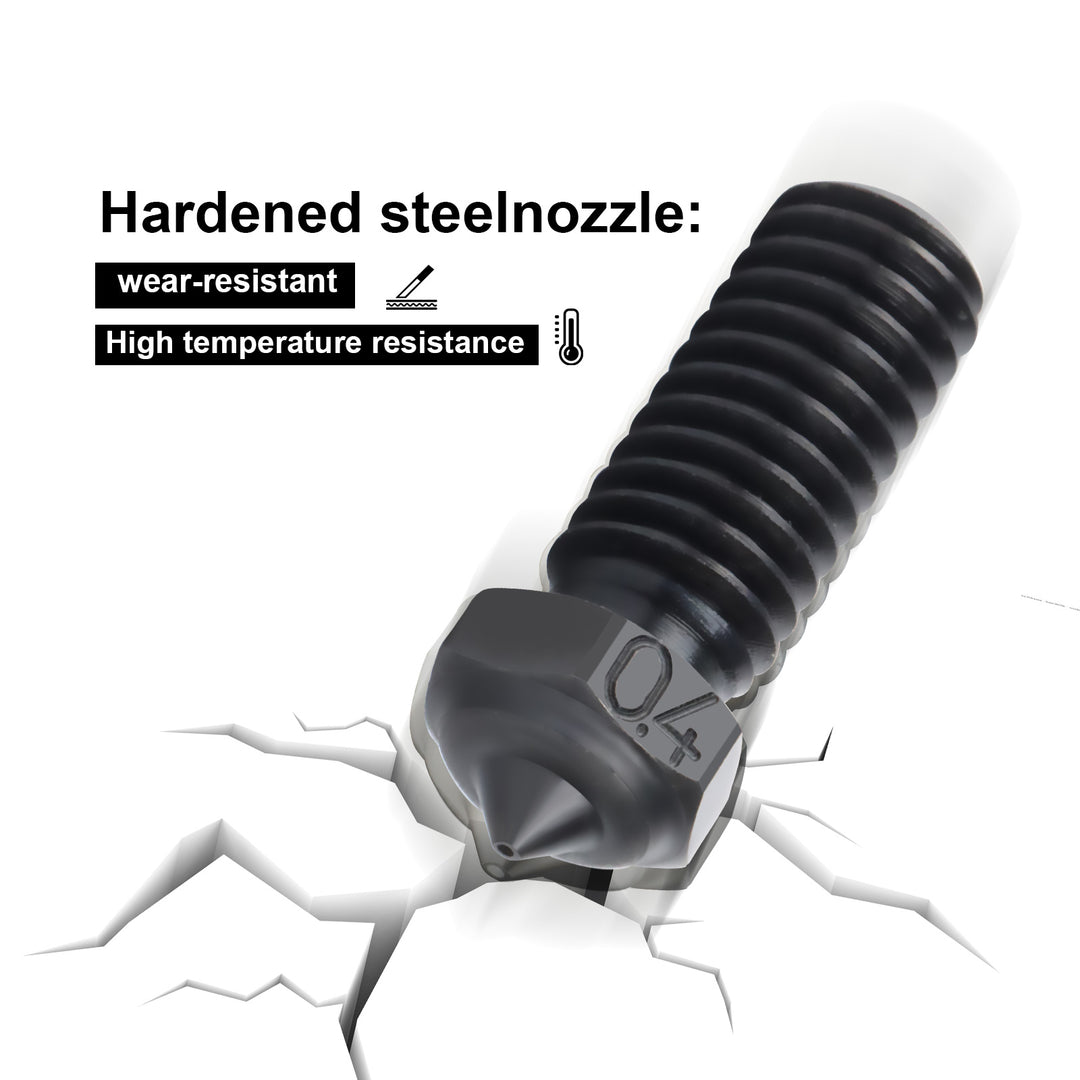 QIDI CHT Hardened Steel/Brass/Stainless Steel High Flow Nozzles for X-PLUS3, 3D Printer Parts High Speed 0.4mm Brass Nozzles Kit for R QIDI X-SMART3/X-PLUS3/X-MAX3