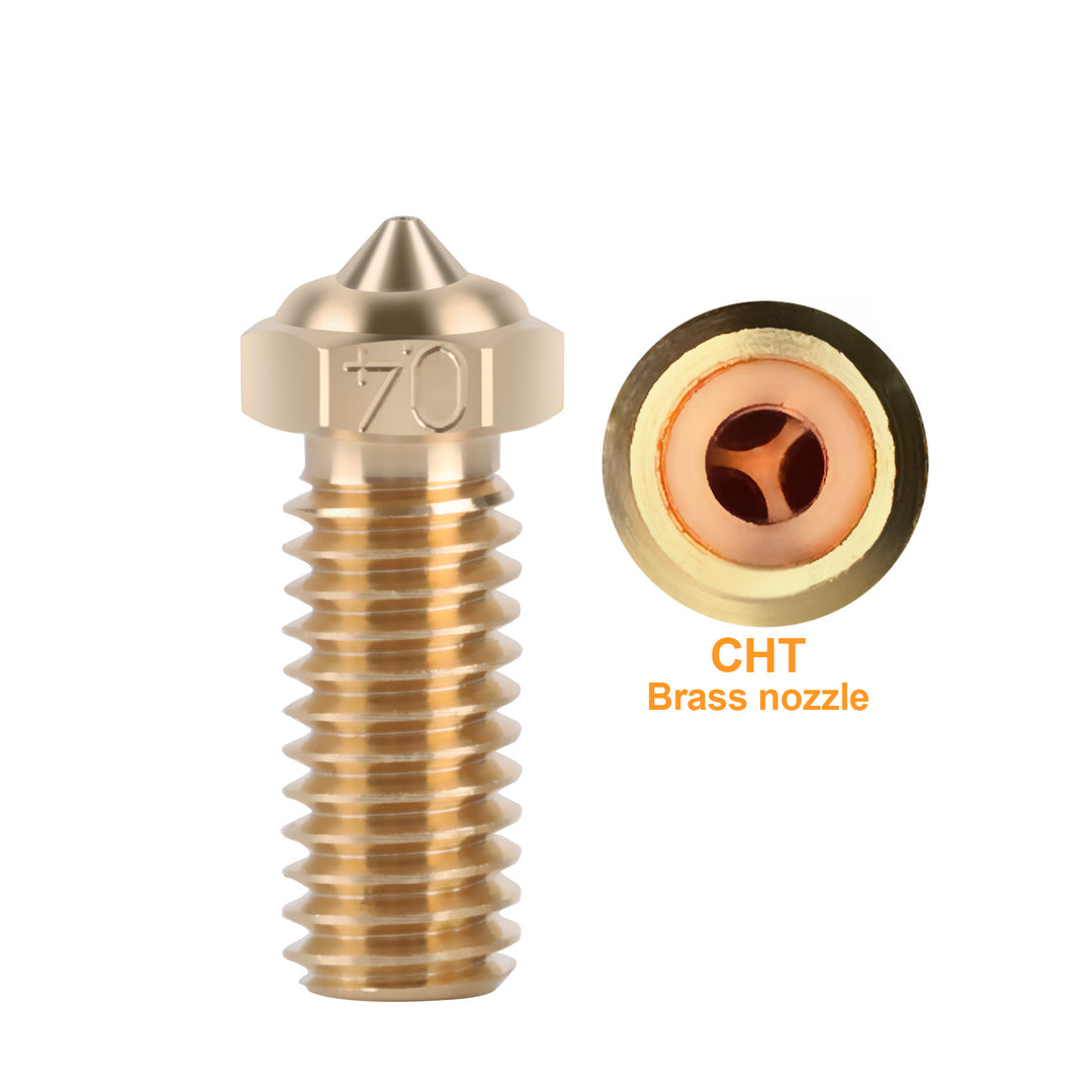 QIDI CHT Hardened Steel/Brass/Stainless Steel High Flow Nozzles for X-PLUS3, 3D Printer Parts High Speed 0.4mm Brass Nozzles Kit for R QIDI X-SMART3/X-PLUS3/X-MAX3