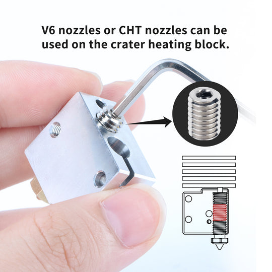 3D printer accessories E3D volcano extrusion head heating block V6CHT nozzle copper transition block