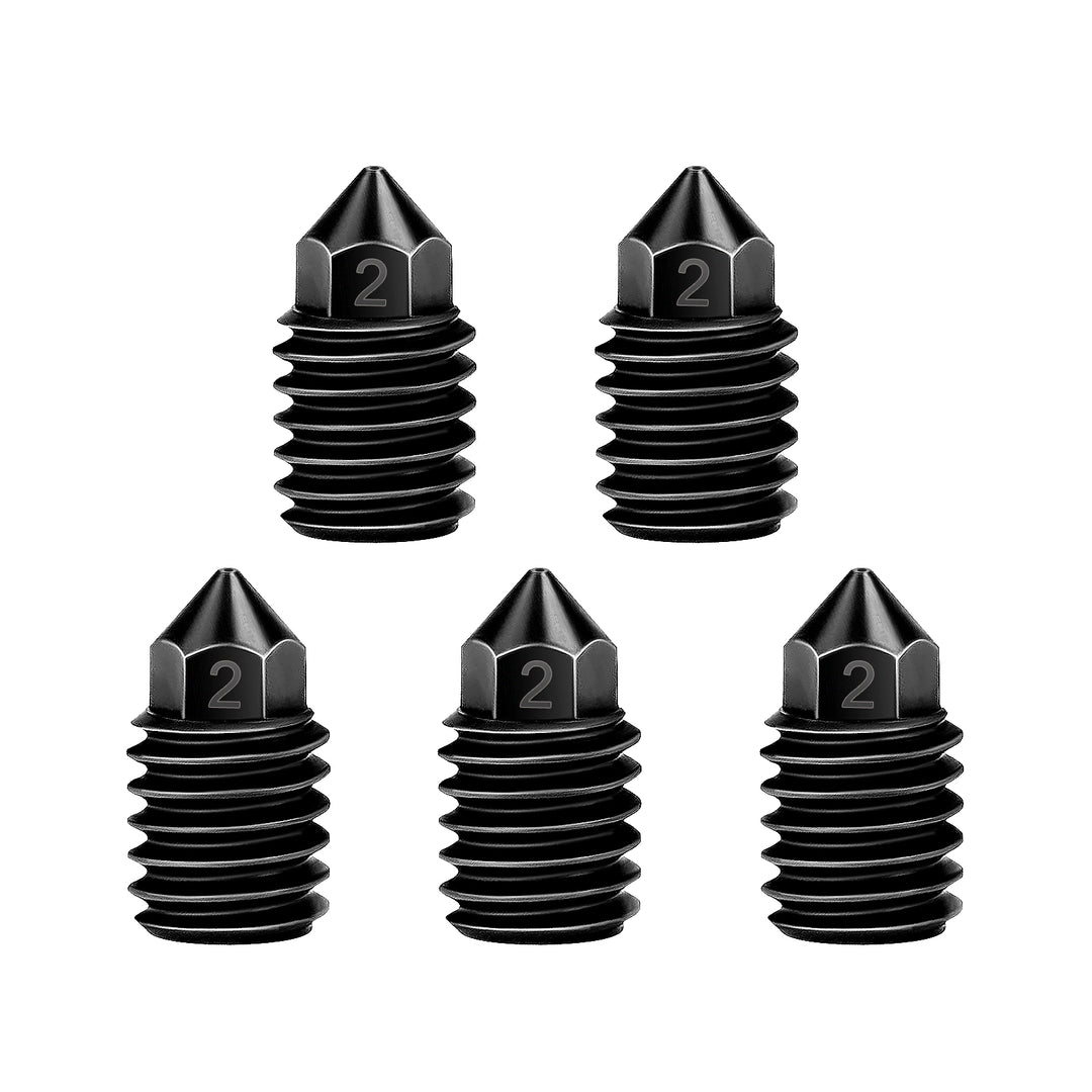 IdeaFormer 5 Pcs 0.2mm,0.4mm,0.6mm Hardened Steel Nozzle for Bambu Lab H2D A1 A1 Mini 3D Printer Hotend