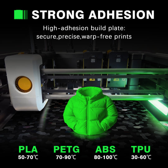 IdeaFormer Smooth Hew Glow + Water Cube PEG Spring Steel Build Plate, 276×293mm For Snapmaker U1