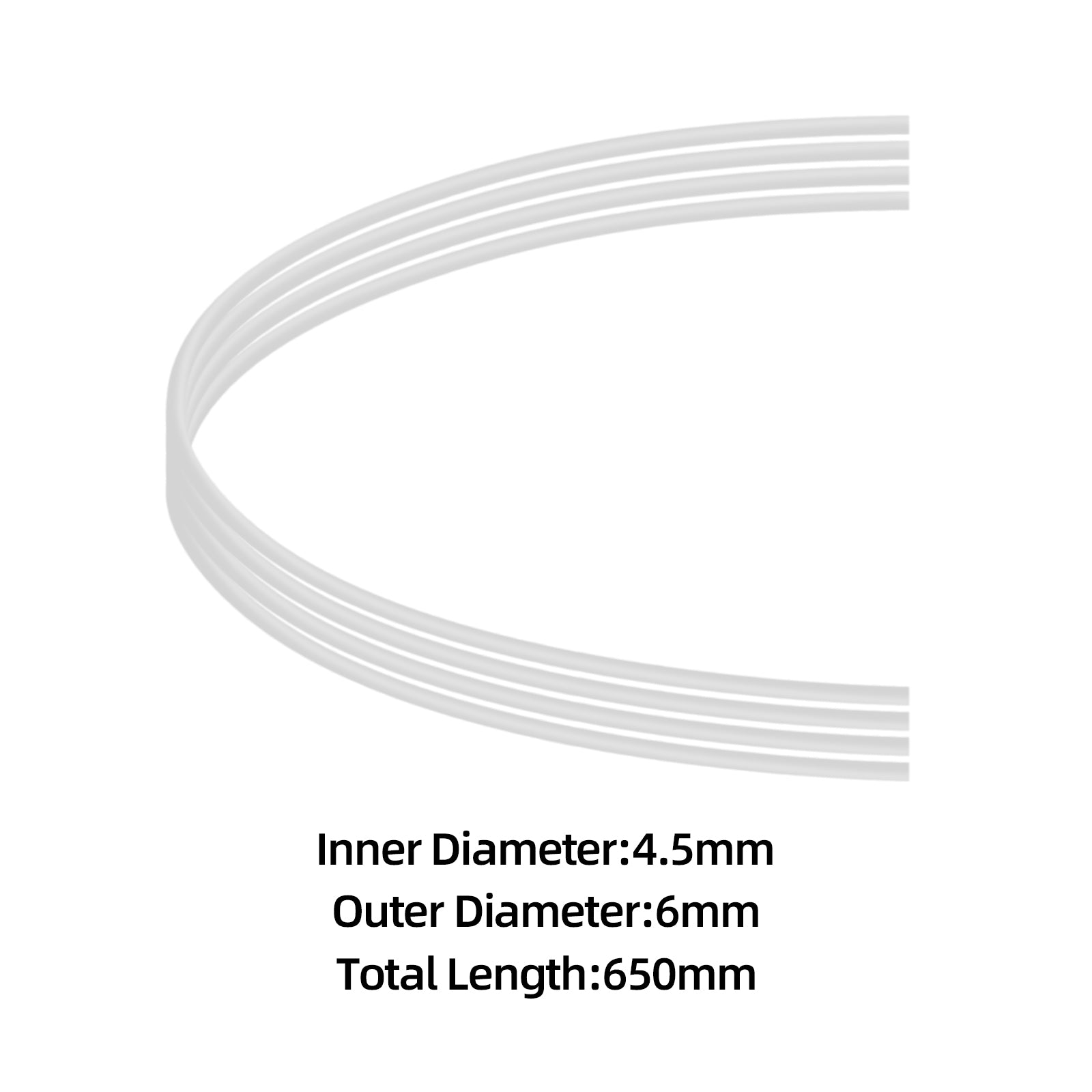 IdeaFormer PTFE Teflon Tubing 1m, 4.5mm ID × 6mm OD PTFE Teflon Tube Fits Direct Drive Extruder 3D Printer, for Snapmaker U1