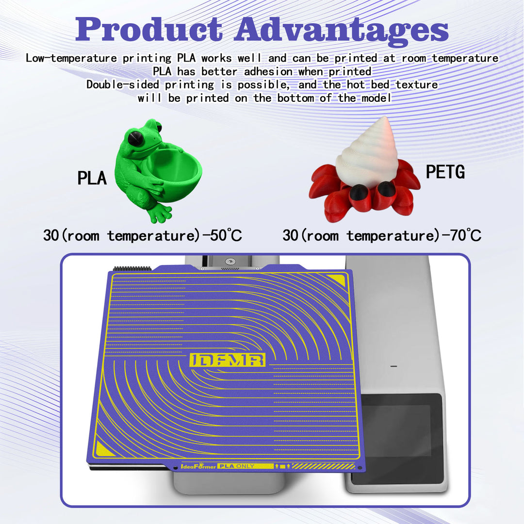 IdeaFormer Purple Textured PEI Low-Temperature Build Plate, 184×184mm for Bambu Lab A1 Mini