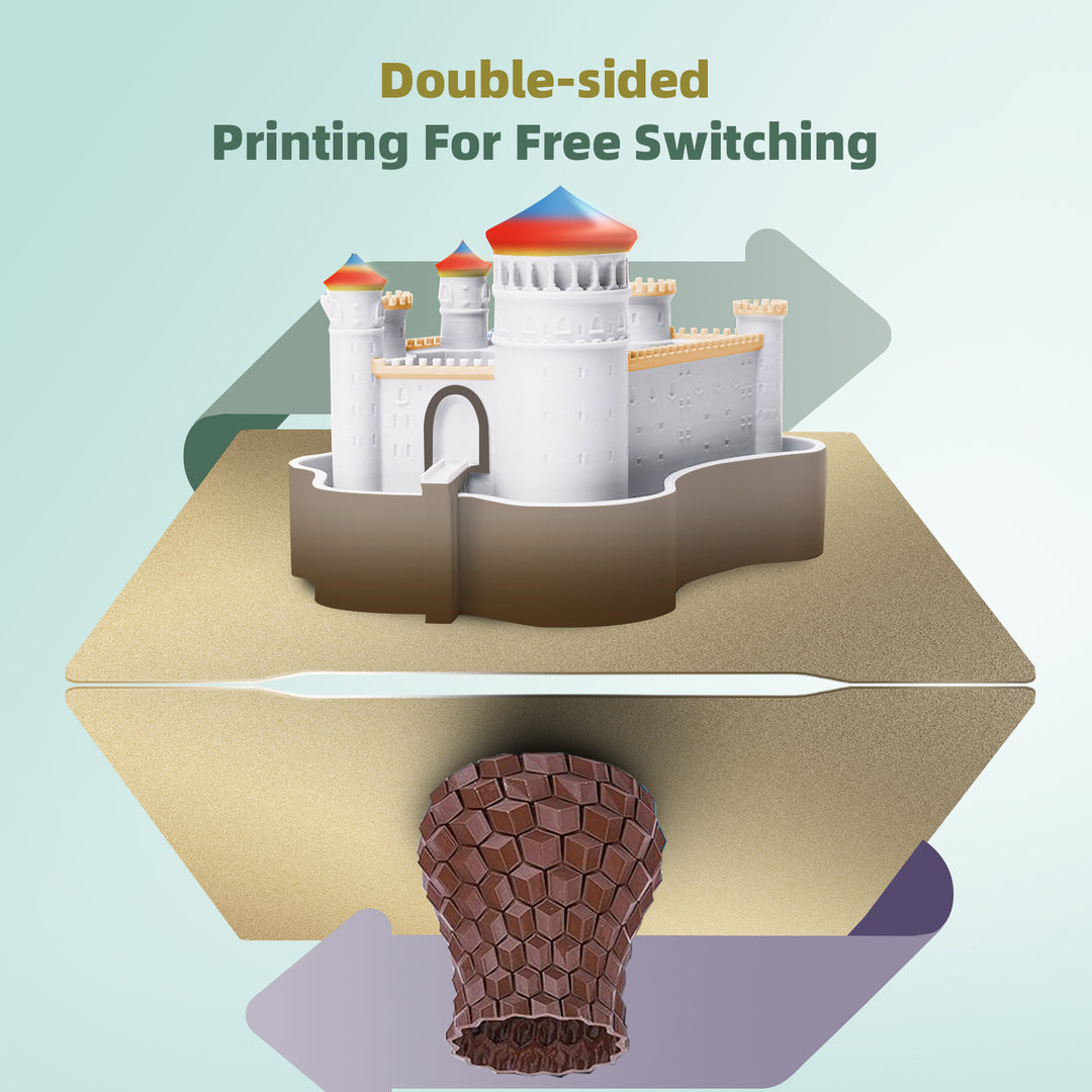 IdeaFormer Double-Sided Textured Gold PEI Spring Steel Build Plate, 310×325mm For Creality K2 Pro 3D Printer