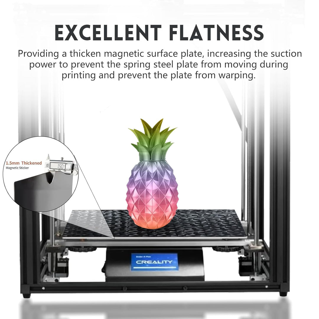 IdeaFormer Diamond PEO+Carbon Fiber PET Spring Steel Build Plate with Magnetic Plate, 370x377mm for Creality Ender 5 Plus