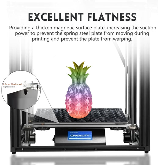 IdeaFormer Diamond PEO+Carbon Fiber PET Spring Steel Build Plate with Magnetic Plate, 370x377mm for Creality Ender 5 Plus