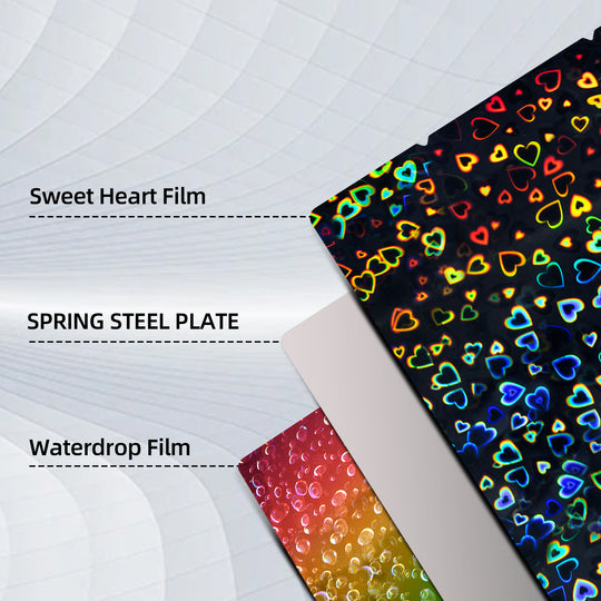 IdeaFormer Sweet Heart PEH + Waterdrop PEH Spring Steel Build Plate, 264×276mm for Anycubic Kobra S1/S1C