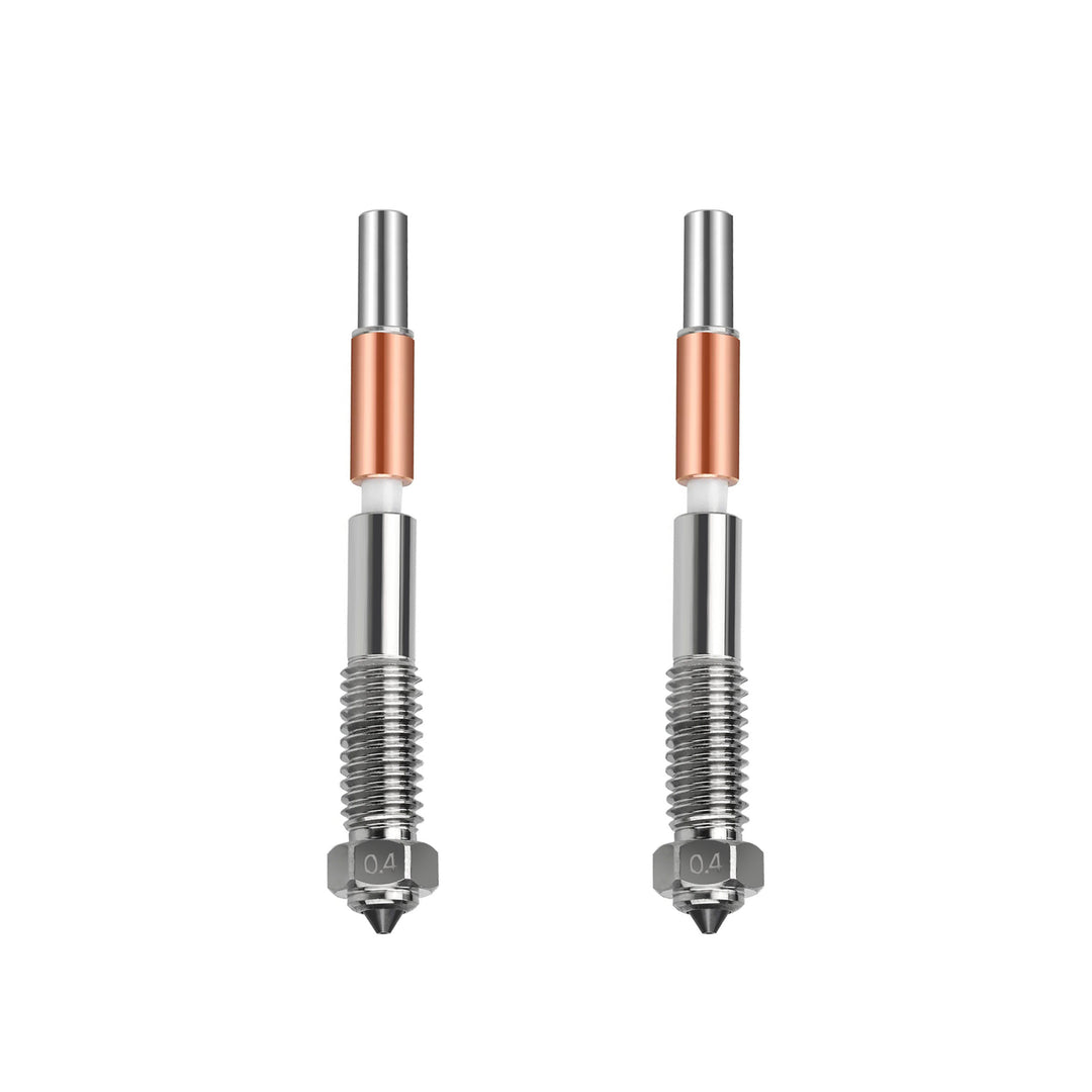 IdeaFormer Replacement 2PCS Integrated Nozzle for QIDI Plus4, M6 Bimetallic + Ceramics Nozzle for QIDI Plus4