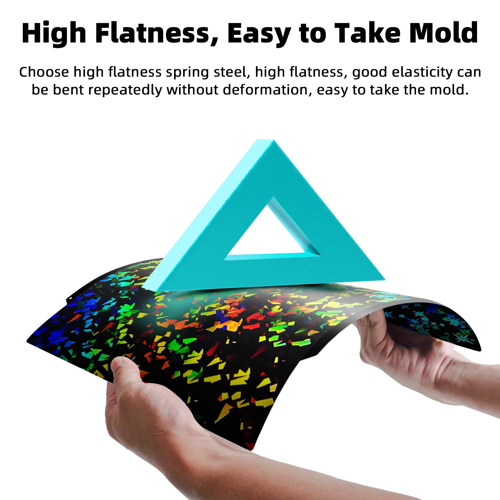 IdeaFormer-3D Rainbow Confetti PEF+Galaxy PEY Spring Steel Build Plate 266x290mm for Flashforge Creator 5/5 Pro