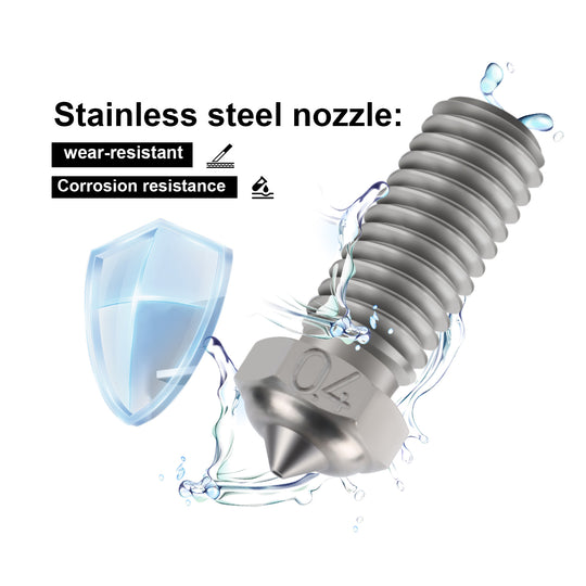 QIDI CHT Hardened Steel/Brass/Stainless Steel High Flow Nozzles for X-PLUS3, 3D Printer Parts High Speed 0.4mm Brass Nozzles Kit for R QIDI X-SMART3/X-PLUS3/X-MAX3