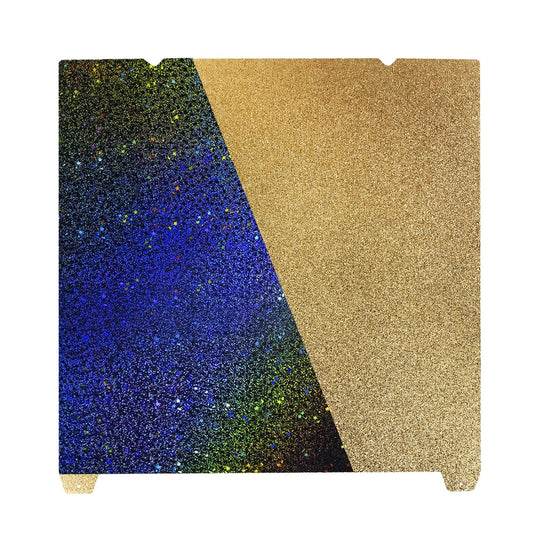 IdeaFormer Rainbow Starry PEY+Textured Gold PEI Spring Steel Build Plate, 315×310mm for Creality K1 Max/Ender 3 V3 Plus