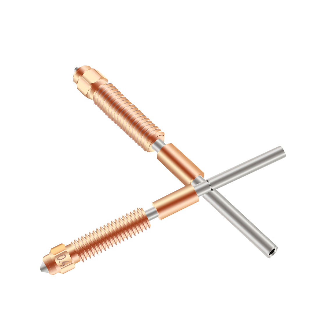 IdeaFormer 2 Pcs Original K1C Nozzle, 0.4mm 1 PCS Quick-Swap 3D Printer Nozzle with Titanium Alloy Heat Break, Copper Alloy and Hardened Steel Nozzle for K1C, K1 Max,Ender-3 V3