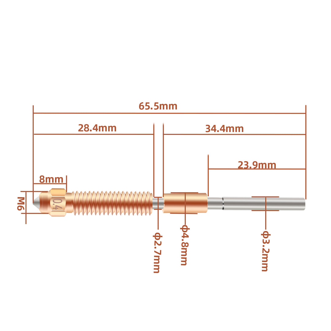 IdeaFormer 2 Pcs Original K1C Nozzle, 0.4mm 1 PCS Quick-Swap 3D Printer Nozzle with Titanium Alloy Heat Break, Copper Alloy and Hardened Steel Nozzle for K1C, K1 Max,Ender-3 V3