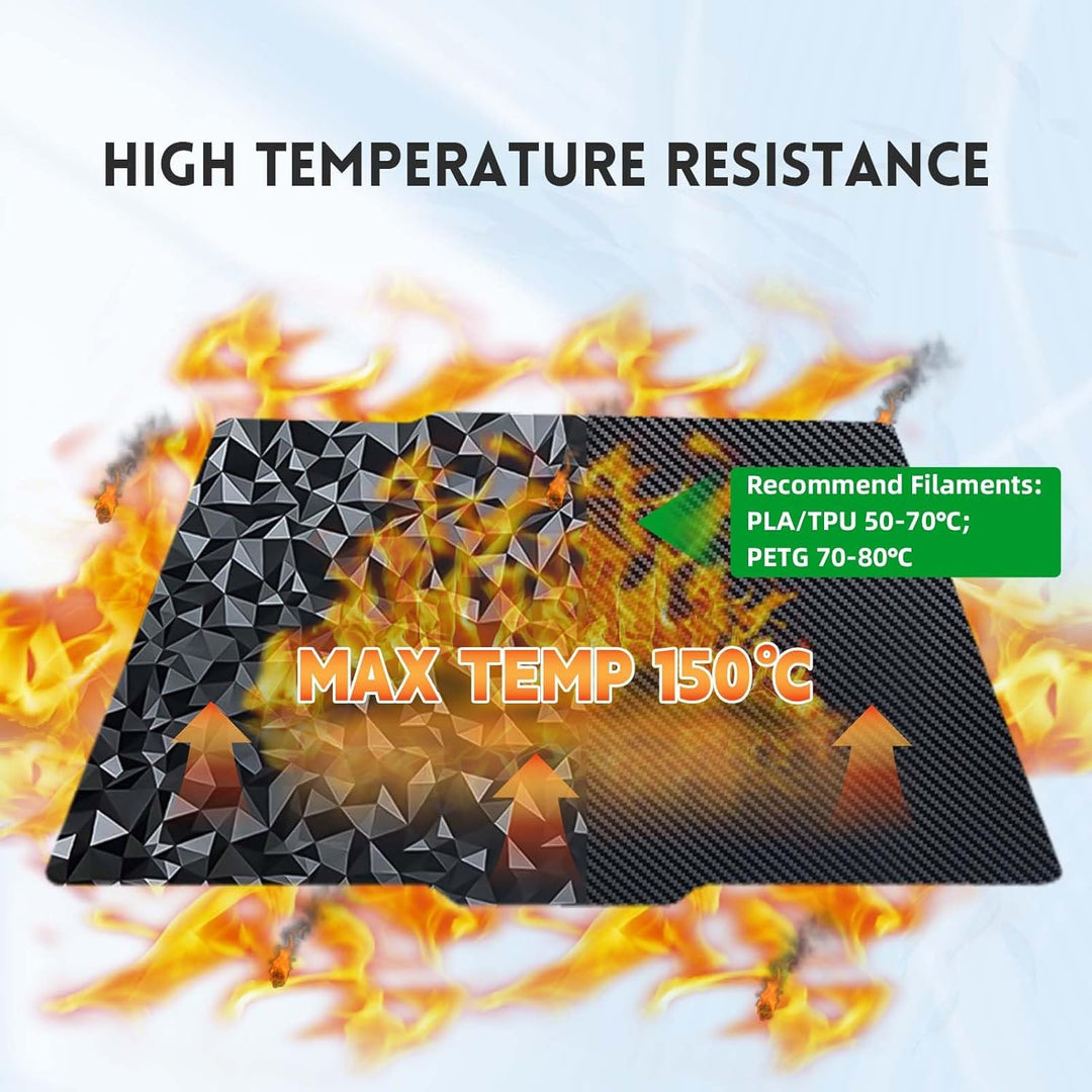 IdeaFormer Diamond PEO+Carbon Fiber PET Spring Steel Build Plate,  230x230mm for Anycubic Kobra 2/Kobra 2 Pro/Kobra 2 Neo