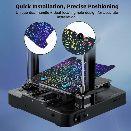 IdeaFormer Rainbow Circles+Kaleidoscope PEK Spring Steel Build Plate, 235x235mm for Creality K1C/K1/SE/Ender 5 S1/Ender 3/Ender 3 Pro/Ender 3 V2/Ender 3 S1 Pro/Ender 3 Neo