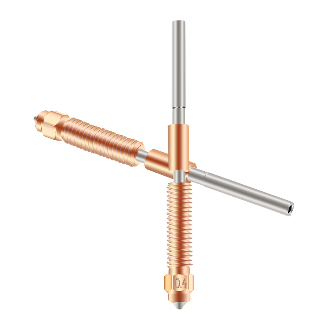 IdeaFormer 2 Pcs Original K1C Nozzle, 0.4mm 1 PCS Quick-Swap 3D Printer Nozzle with Titanium Alloy Heat Break, Copper Alloy and Hardened Steel Nozzle for K1C, K1 Max,Ender-3 V3