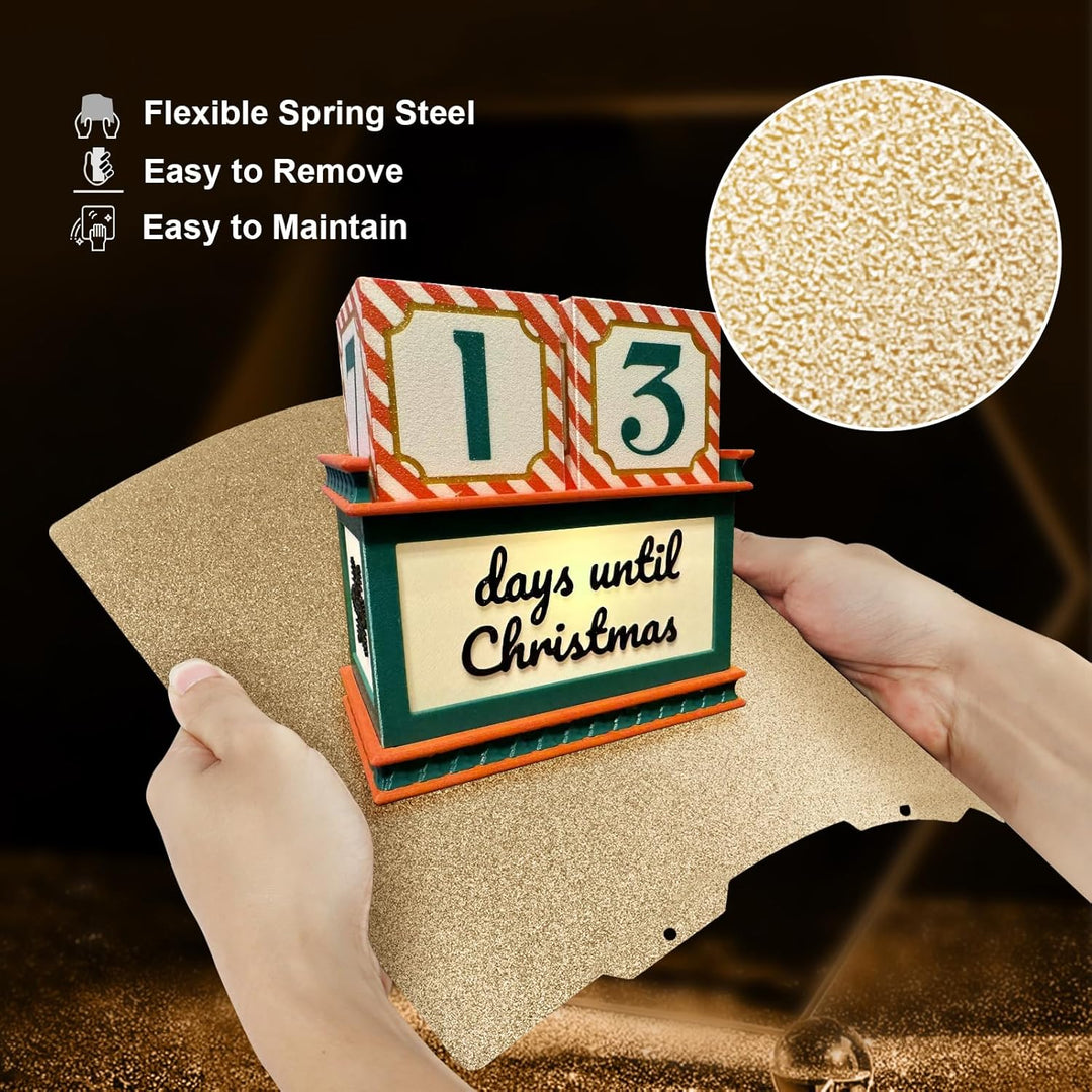 IdeaFormer Double Sided Textured Gold PEI Spring Steel Build Plate, 184×184mm for Bambu Lab A1 MIni