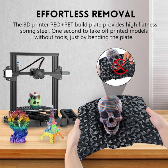 IdeaFormer Diamond PEO+Carbon Fiber PET Spring Steel Build Plate with Magnetic Plate, 235×235mm for Ender 3/Pro/Ender 3 V2/V2 Neo/Ender 5/for Elegoo Neptune 3/Neptune 4/Pro