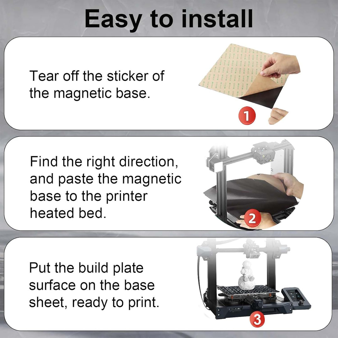 IdeaFormer Diamond PEO+Carbon Fiber PET Spring Steel Build Plate with Magnetic Plate, 235×235mm for Ender 3/Pro/Ender 3 V2/V2 Neo/Ender 5/for Elegoo Neptune 3/Neptune 4/Pro