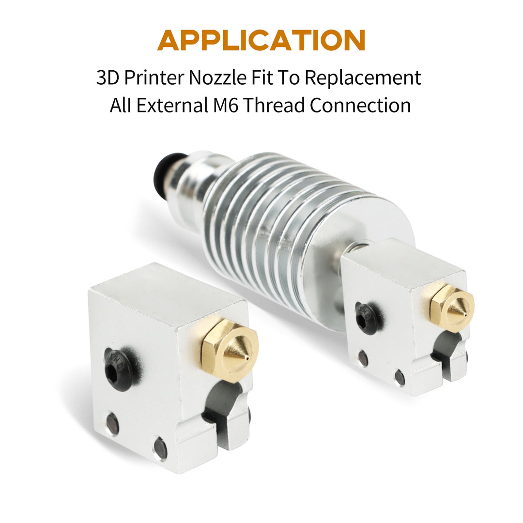 2pcs Clone CHT Volcano V6 0.4/0.6/0.8/1.0mm Brass Nozzles 3D Printer High Flow Print Head Nozzle for Anycubic Kobra Max, Vyper, and Artillery Sidewinder X1 X2 FDM 3D printers Support 1.75mm Filament