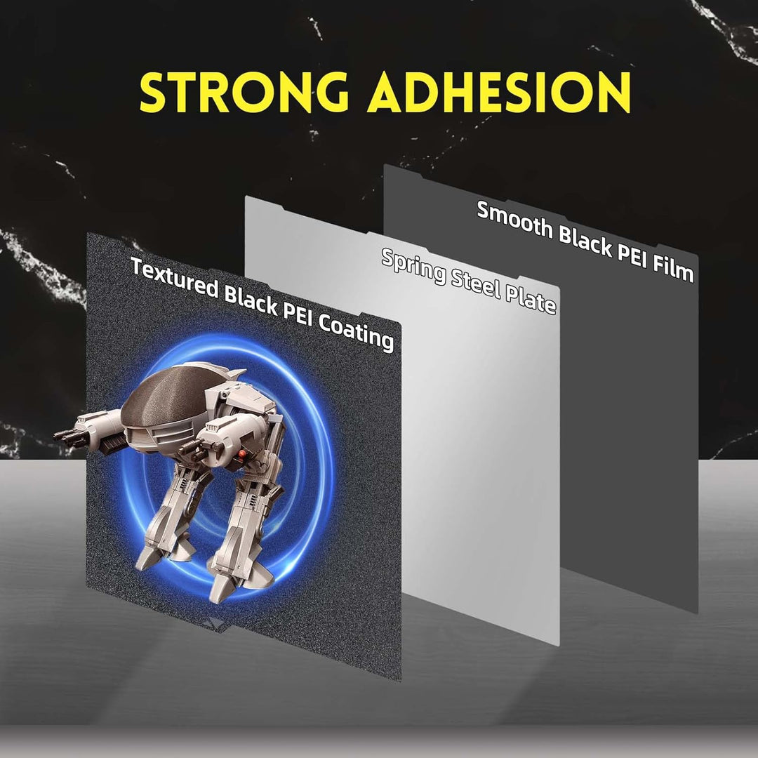 Kobra 3 PEI Build Plate 256x268mm, Flexible Smooth+Textured PEI Spring Steel Bed Plate for Anycubic Kobra 3/Kobra 3 V2/Kobra 3 Combo 3D Printer Platform