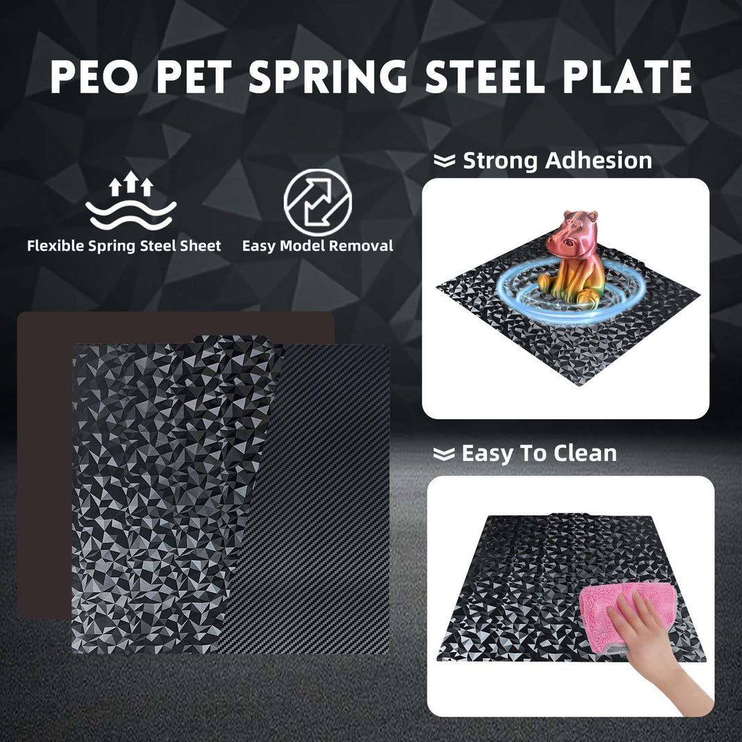 IdeaFormer Diamond PEO+Carbon Fiber PET Spring Steel Build Plate, 377x370mm for Creality Ender 5 Plus