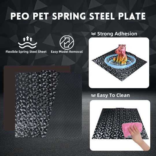 IdeaFormer Diamond PEO+Carbon Fiber PET Spring Steel Build Plate, 377x370mm for Creality Ender 5 Plus