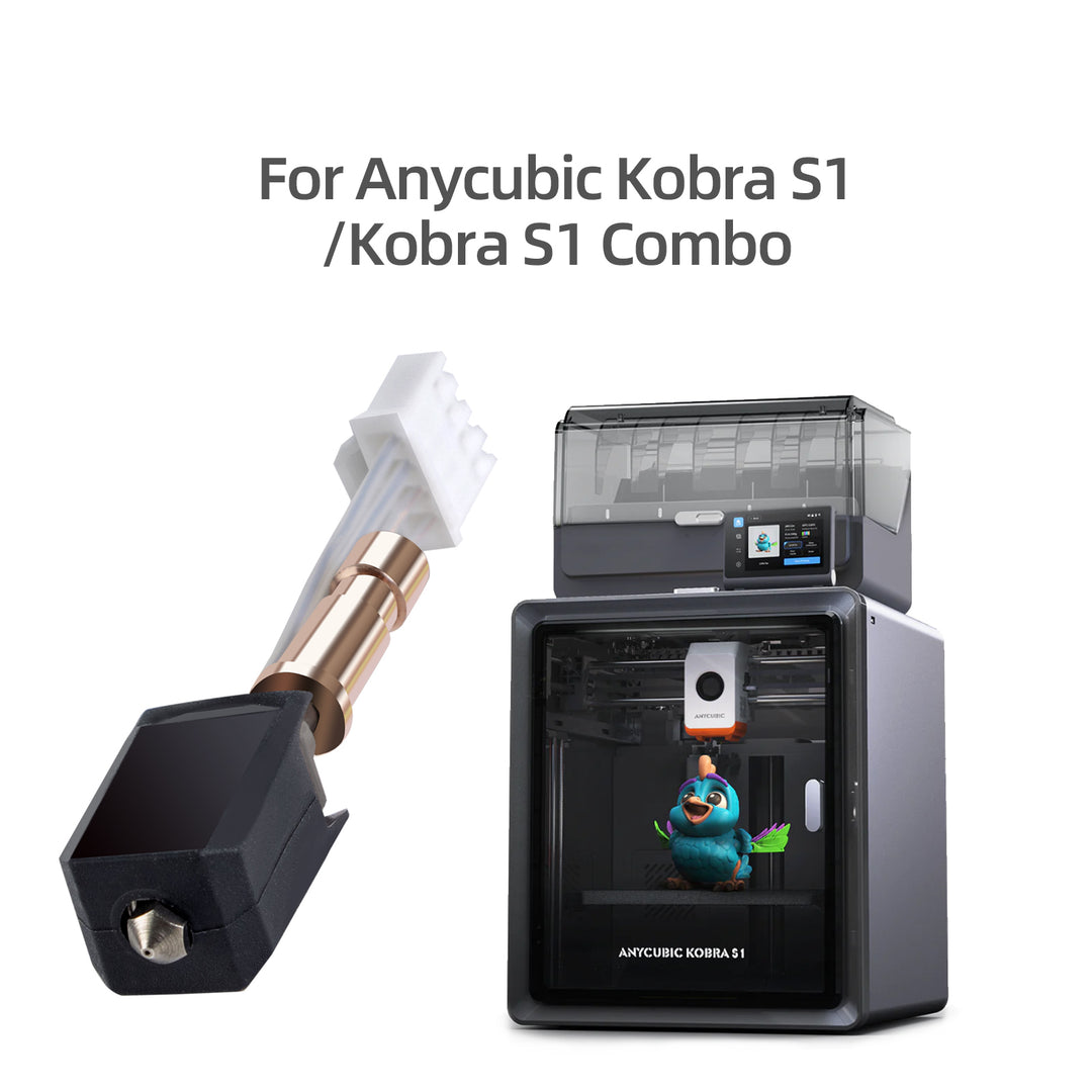 Upgrade Ceramic Hotend for  Anycubic S1/S1C,  Extruder Print Head Kit with Heater Block， Heating Cartridge Thermistor，0.4mm Hardened Steel Nozzle for Anycubic S1/S1C 3D Printer