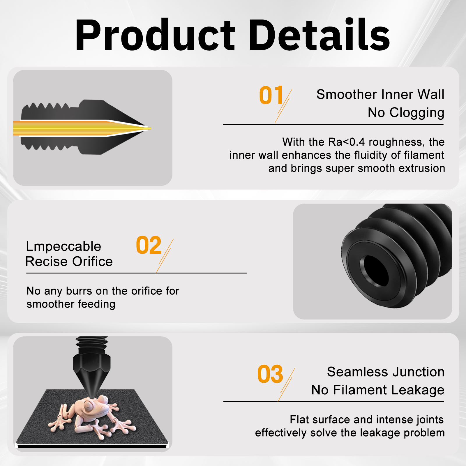 IdeaFormer 5Pcs IR3 V2 Hardened Steel Nozzles, IR3 V2 3D Printer Hardened Steel Extruder Hotend Nozzle Kit, the sizes 0.4/0.6/0.8mm, Support Filament TPU/PLA/PETG/ABS