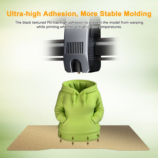 IdeaFormer Double Sided Gold Textured PEI Spring Steel Build Plate, 270×293mm For Creality K2 3D Printer