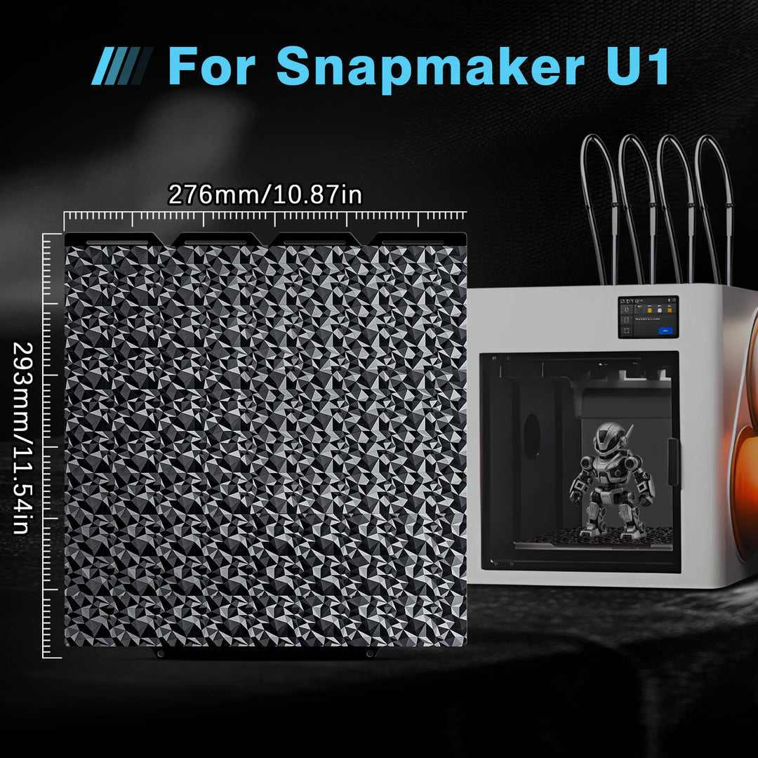 IdeaFormer ダイヤモンドPEO+カーボンファイバーPETスプリングスチールビルドプレート、276×293mm、Snapmaker U1用、プリントサイズ270×270mm