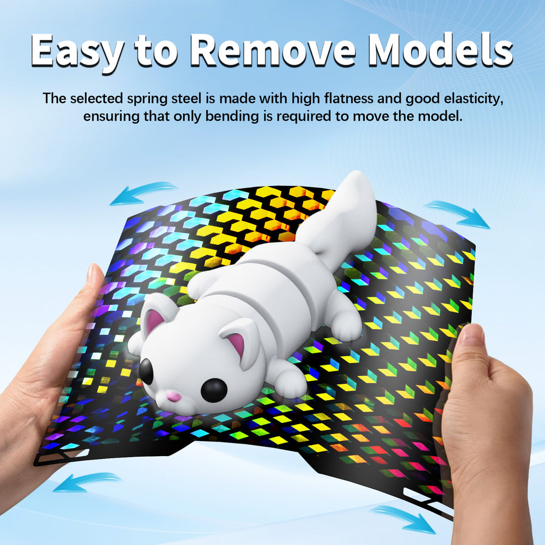 IdeaFormer Rainbow Hex Glow+Water Cube PEG Spring Steel Build Plate, 335×346mm For Bambu Lab H2C