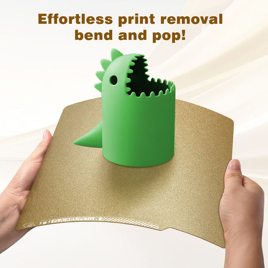 IdeaFormer Double Sided Gold Textured PEI Spring Steel Build Plate with QR Code, 257×257mm for Bambu Lab X1/X1C/P1P/P1S/A1