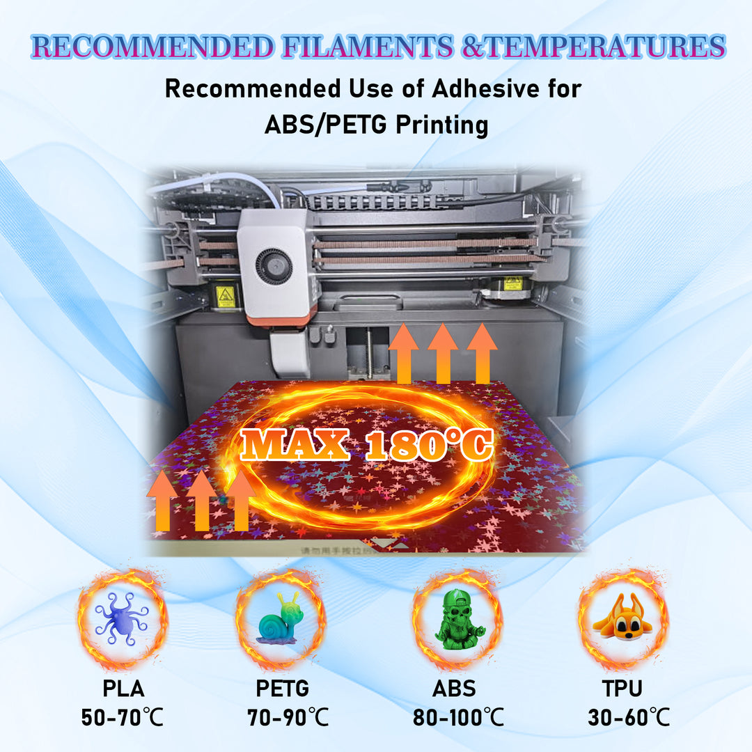 IdeaFormer Galaxy PEY + Rainbow Confetti PEF Spring Steel Build Plate, 264×276mm for Anycubic Kobra S1/S1C