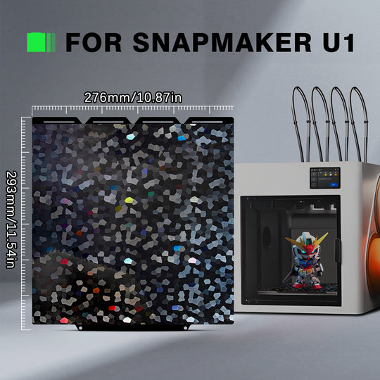 IdeaFormer Smooth Hew Glow + Water Cube PEG Spring Steel Build Plate, 276×293mm For Snapmaker U1