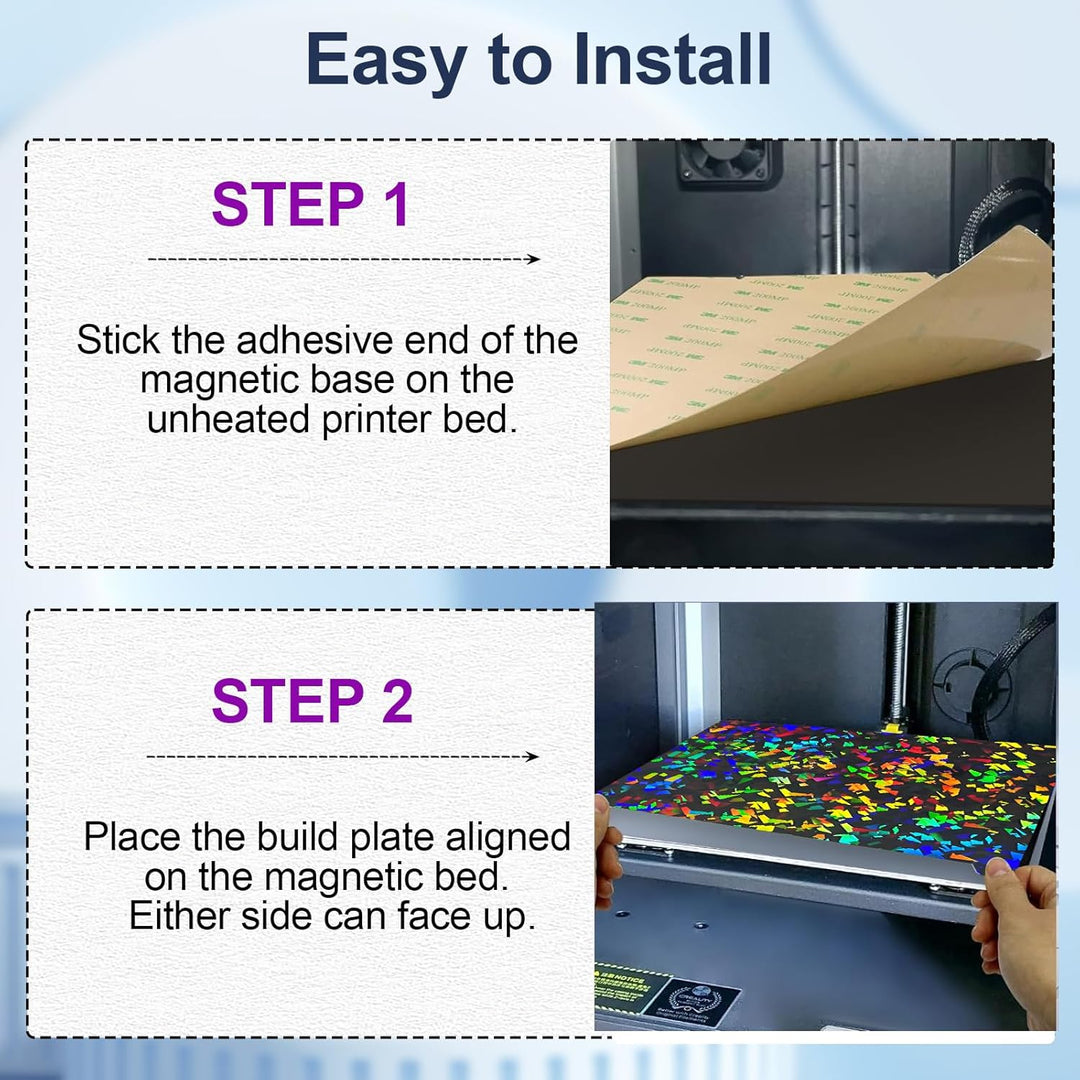 IdeaFormer Rainbow Confetti PEF+Galaxy PEY Spring Steel Build Plate with Magnetic Plate, 235×235mm for Creality K1/K1 SE/K1C/Ender 3 S1/Ender 3 S1 Pro/Ender 5 S1/Ender 3 V3 SE/KE/Ender 3 V2/Neo