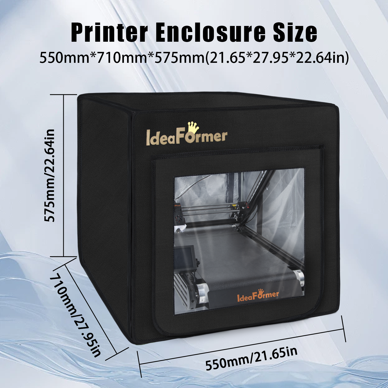 IdeaFormer Official IR3 V2 3D Printer Enclosure, Premium Fireproof Dustproof Tent Constant Temperature Protective Cover for IR3 V2 3D Printer