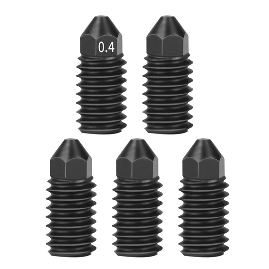 IdeaFormer 5 Pcs 0.4mm,0.6mm,0.8mm Hardened Steel Nozzle High Temperature for Bambu Lab A1/A1Mini 3D Printer Hotend