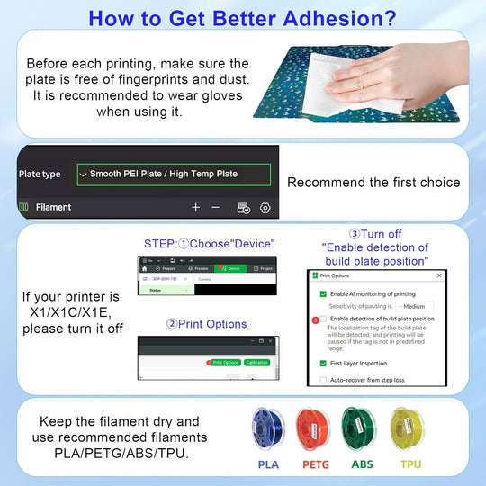 IdeaFormer Wood Grain+Waterdrop  PER Spring Steel Build Plate, 257×257mm for Bambu Lab X1 X1C X1E P1P P1S A1