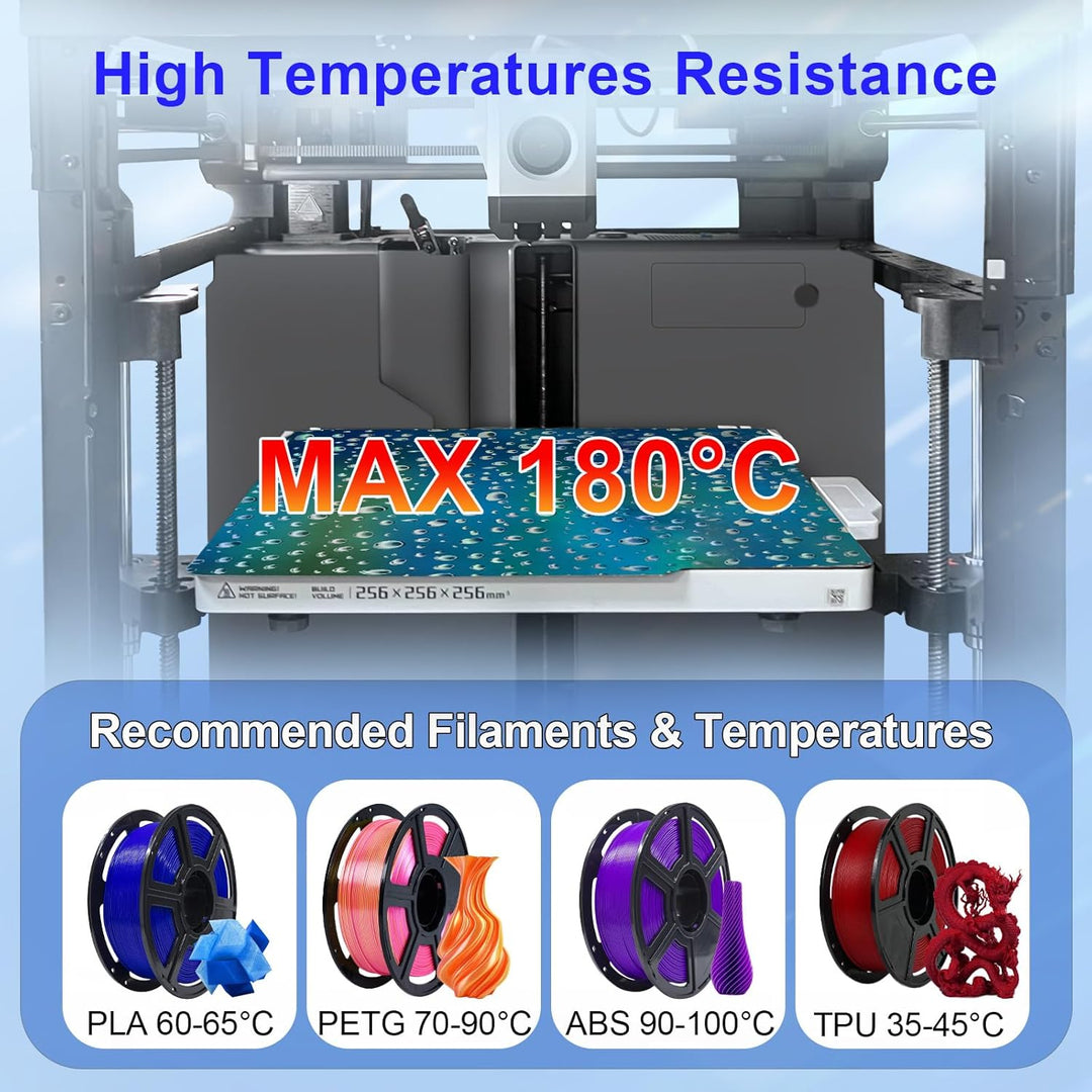 IdeaFormer Wood Grain+Waterdrop  PER Spring Steel Build Plate, 257×257mm for Bambu Lab X1 X1C X1E P1P P1S A1