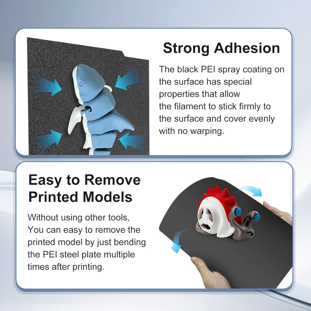 IdeaFormer Smooth+Textured PEI  Black  Spring Steel Build Plate, 257×257mm for Bambu Lab X1 X1C X1E P1P P1S A1